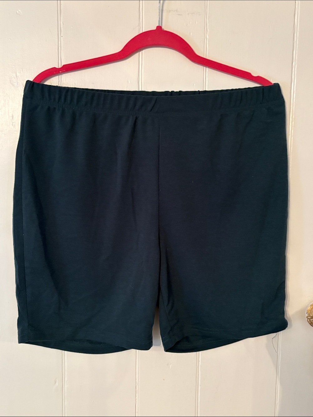 Ekouaer Women's Teal Bermuda Shorts Elastic Waist XL New